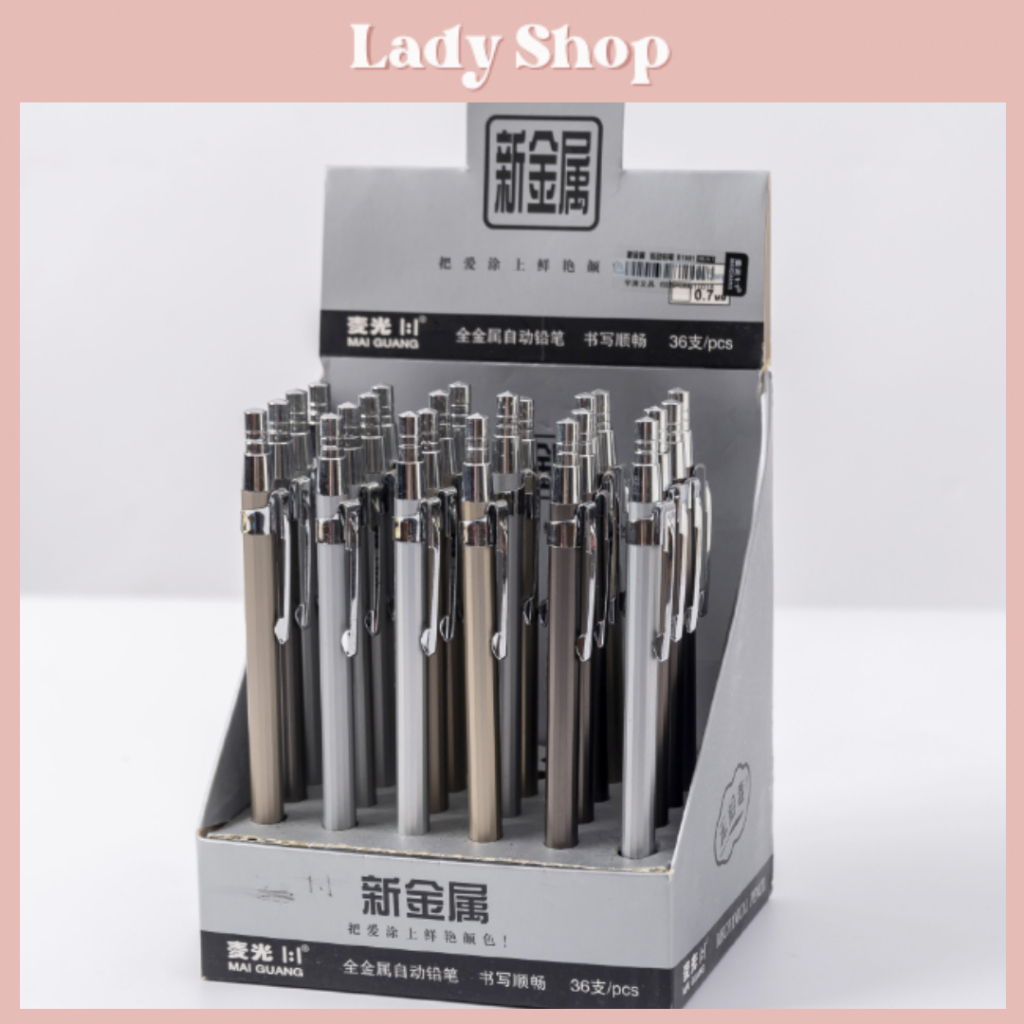 Bút Chì 2B Vỏ Kim Loại Ngòi 0.5mm/0.7mm