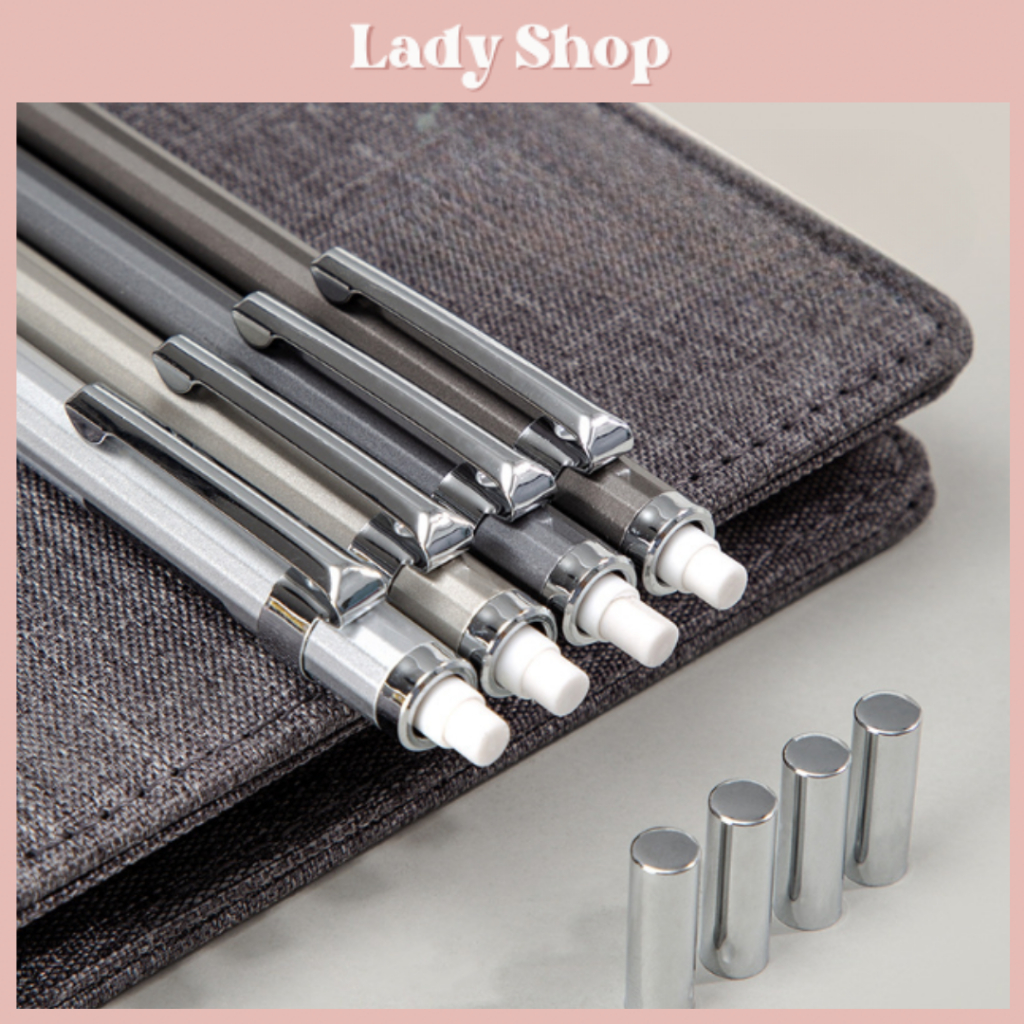 Bút Chì 2B Vỏ Kim Loại Ngòi 0.5mm/0.7mm