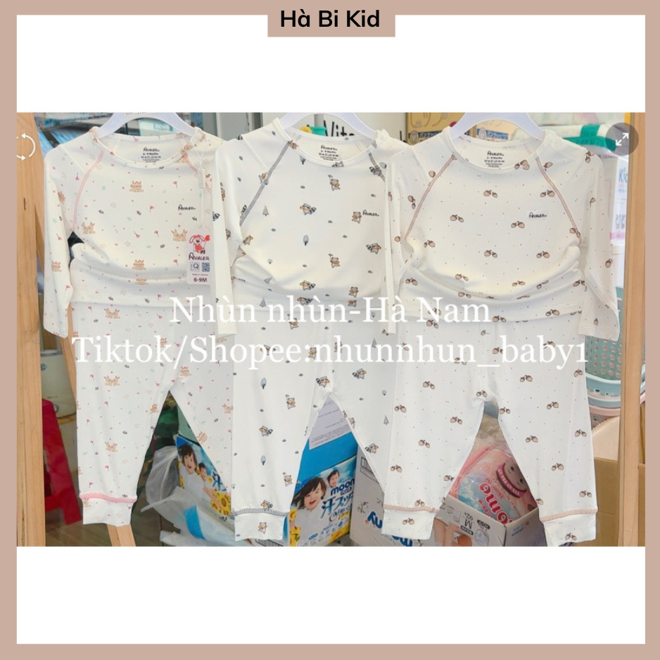 Bộ quần áo dài tay chất liệu sợi tre AVALER cho bé trai bé gái nhiều màu HB0023