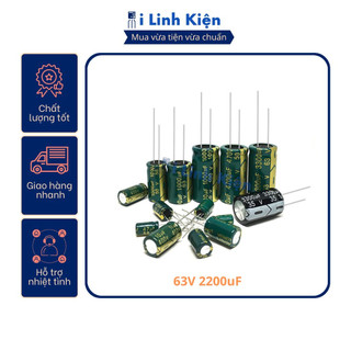 Tụ hóa 63v 2200uf 18x30mm tần số cao chất lượng tốt.