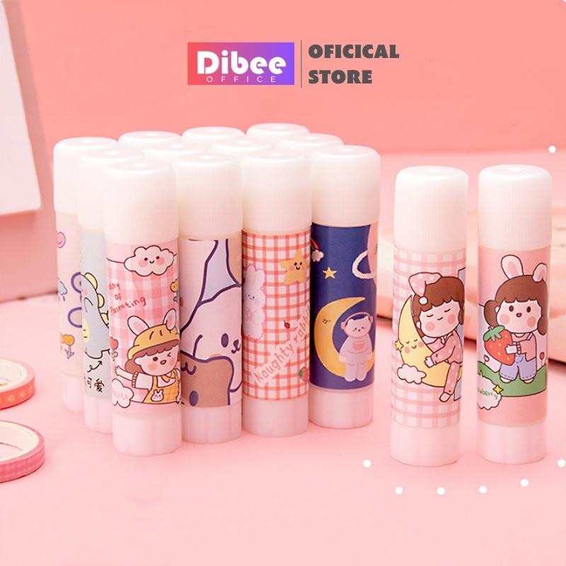 Hồ keo dán giấy khô DiBee dễ thương nhiều màu sắc cute HD23