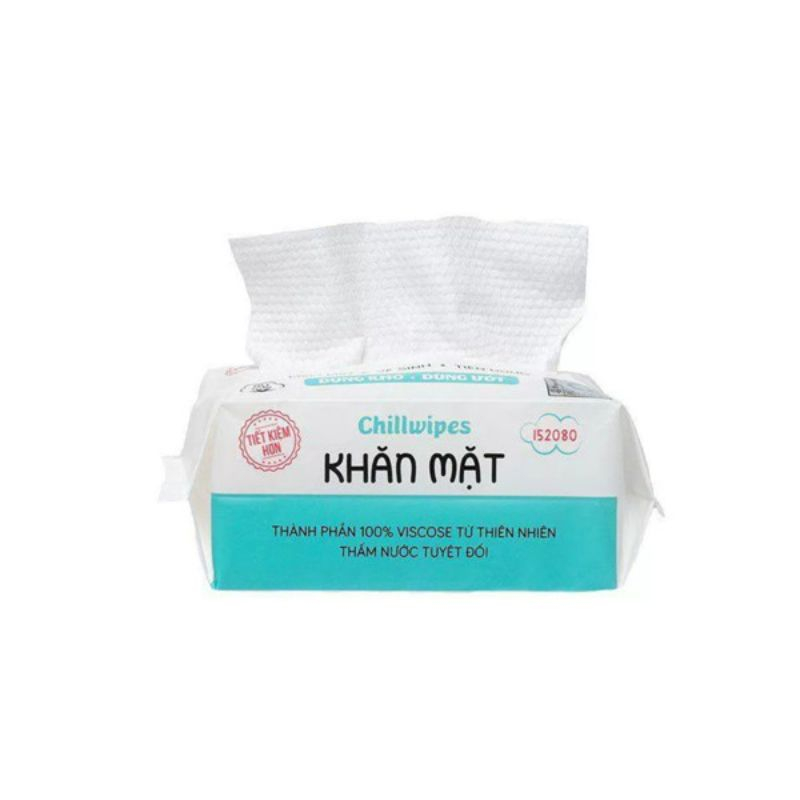 Khăn mặt khô Chillwipes dùng 1 lần lau khô, lau ướt - Giấy lau mặt dùng một lần