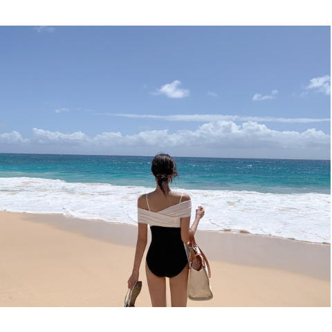 BIKINI liền mảnh chéo vai đi biển đi bơi bikini HÀNG QUẢNG CHÂU có sẵn chất lượng Yumishop