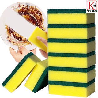 Miếng bọt biển rửa chén bát 2 mặt xanh vàng đa năng, tiện dụng