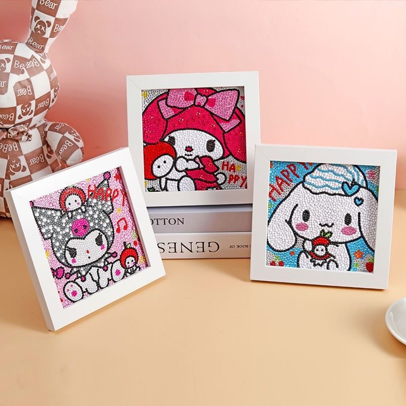 Tranh Đính Đá Mini Nhiều Hình Thủ Công Tự Làm Có Khung Trang Trí Dễ Thương Cho Bé Trai Và Gái