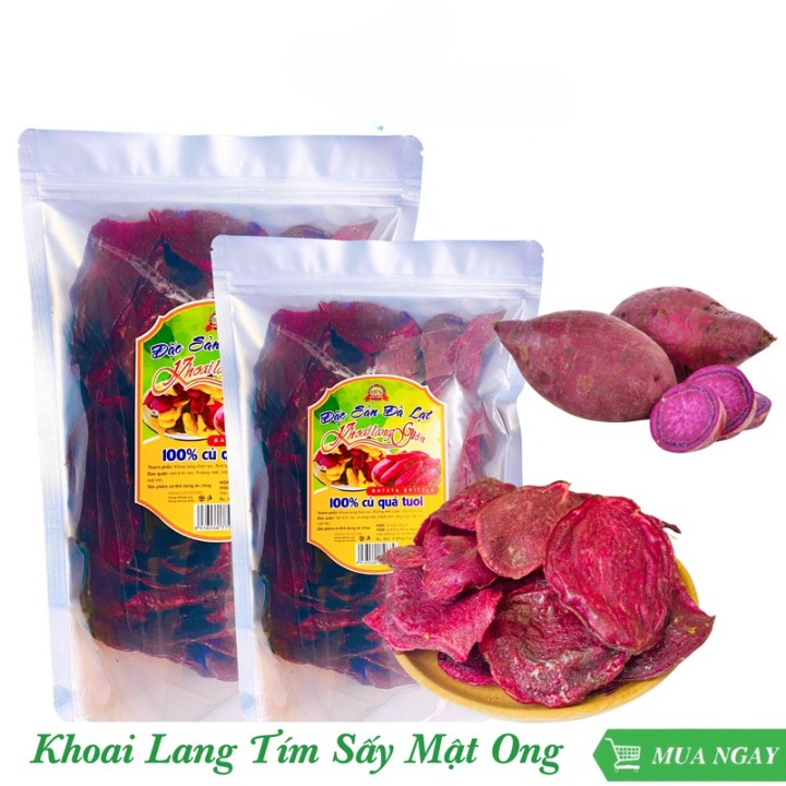 Khoai lang sấy mật ong TH Healthy Food đặc sản Đà Lạt gói 500gram thơm ngon giòn rụm hàng loại 1