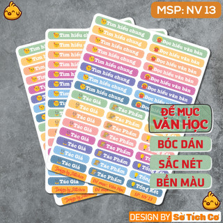 Sticker đề mục ngữ văn - vở sạch - đẹp - chăm học msp: nv13