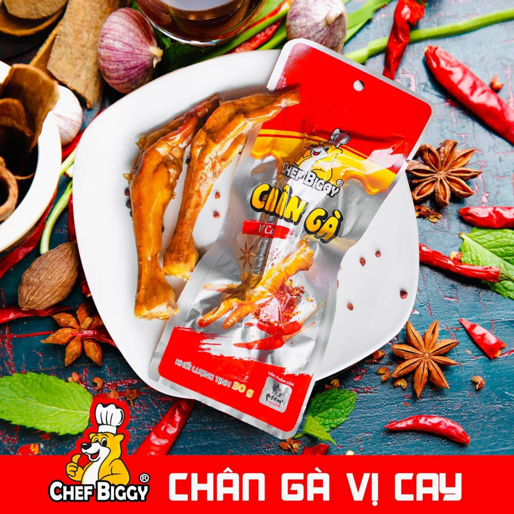 10 Chiếc Chân Gà Vị BBQ CHEF BIGGY Chính Hãng - Hàng Việt Nam