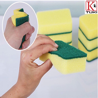 Miếng bọt biển rửa chén bát 2 mặt xanh vàng đa năng, tiện dụng