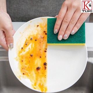 Miếng bọt biển rửa chén bát 2 mặt xanh vàng đa năng, tiện dụng
