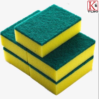 Miếng bọt biển rửa chén bát 2 mặt xanh vàng đa năng, tiện dụng