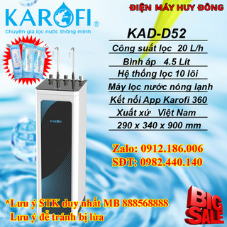 MÁY LỌC NƯỚC NÓNG LẠNH KAROFI KAD-D52 10 lõi - Hàng chính hãng