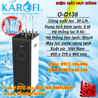Máy lọc nước RO nóng nguội lạnh Karofi Optimus Duo O-D138 - Hàng chính hãng