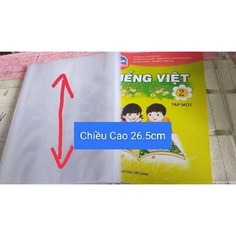 Cao 26.5cm) Bao Sách Giáo Khoa Cải Cách  Kiếng Trong