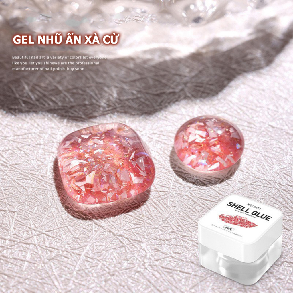 Gel nhũ ẩn xà cừ siêu lấp lánh - Có 6 màu - Gel trang trí móng hot hit 2023 - Chất gel đậm đặc - Xà cừ lấp lánh bắt mắt