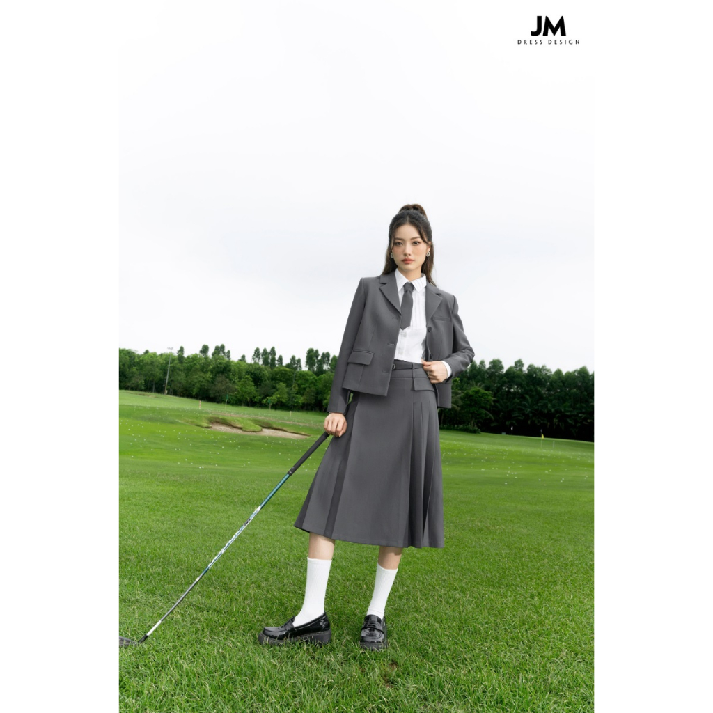 Chân váy thiết kế JM Dress Design dài xếp ly 2 bên 4L28.2306PL