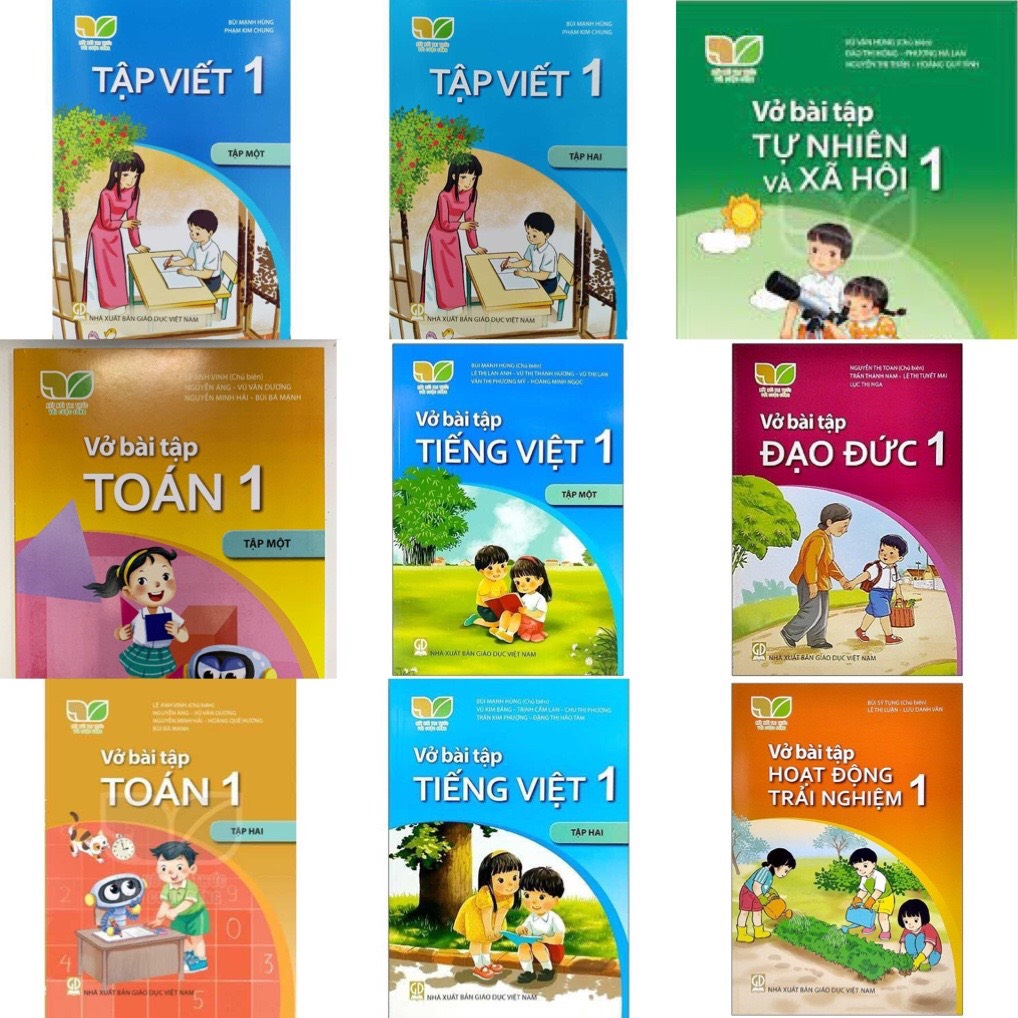 (Tách Lẻ) Trọn bộ vở bài tập sgk lớp 1 kết nối tri thức kèm nhãn vở