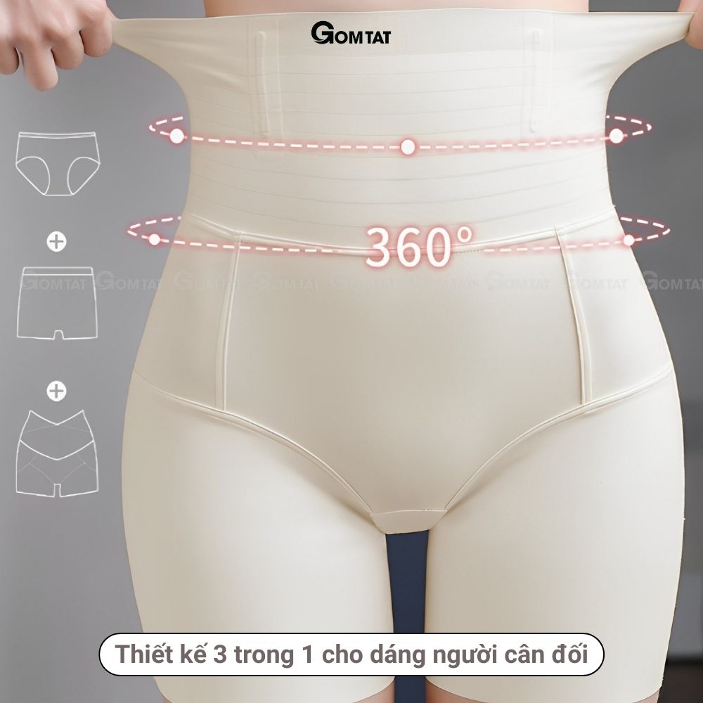Quần gen nịt bụng siết eo GOMTAT, mặc trong váy giúp nâng mông định hình chống cuộn thoáng khí - SA-667