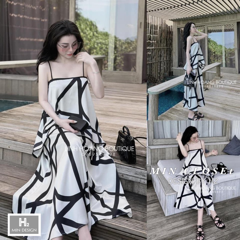 Set váy lụa 2 dây