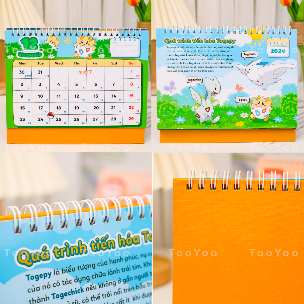 Lịch để bàn 2024 Pokemon dễ thương cute TooYoo BK00210