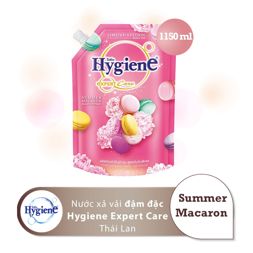 Nước Xả Vải Hygiene Thái Lan đậm đặc Extra Concentrate Delicius Series Summer Macaron túi 1150ml