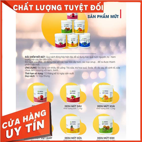Mứt Dedu hộp 1.3kg - Hàng nhập chính ngạch Trung Quốc - Giá tiết kiệm hơn các hãng trên thị trường