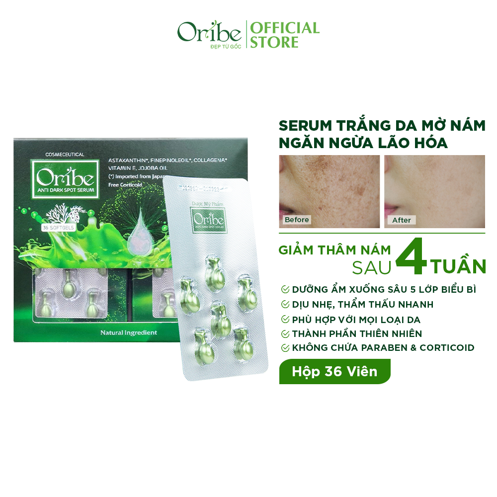 Serum Oribe Bổ Sung Collagen Dưỡng Trắng Da Dưỡng Ẩm Và Làm Mịn Da Mờ Nám Chống Lão Hóa 36 Viên