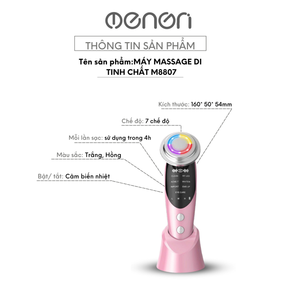 Máy Điện Di Đẩy Tinh Chất Massage Mặt OENON giúp làm sáng da, giảm thâm, viêm và mụn - M8807