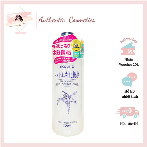 Nước Hoa Hồng Gạo Naturie Hatomugi Skin Conditioner Lotion 500ml, Toner Dưỡng Ẩm Ý Dĩ Chính Hãng Nhật Bản