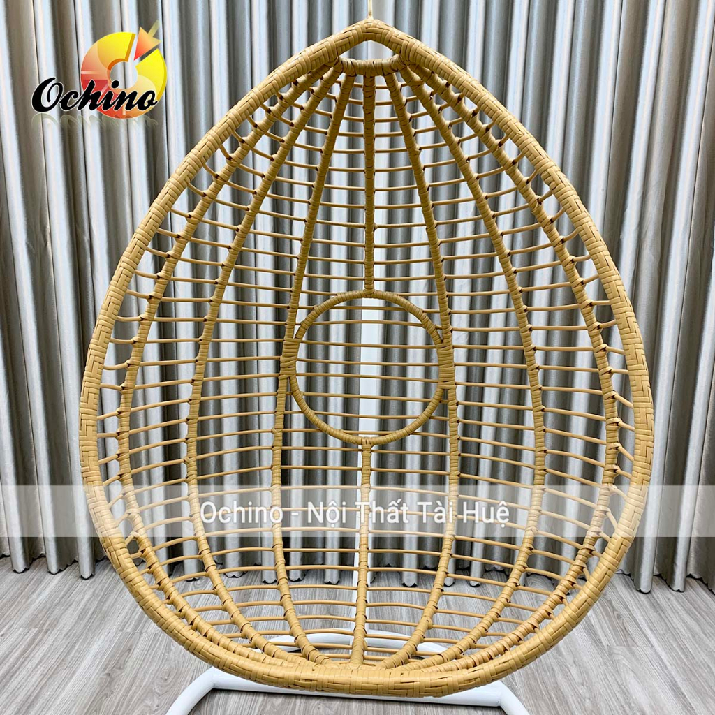 Xích Đu Nhựa Giả Mây Dành Cho 1 Người Màu Nâu Mẫu Song Mây Bền Đẹp