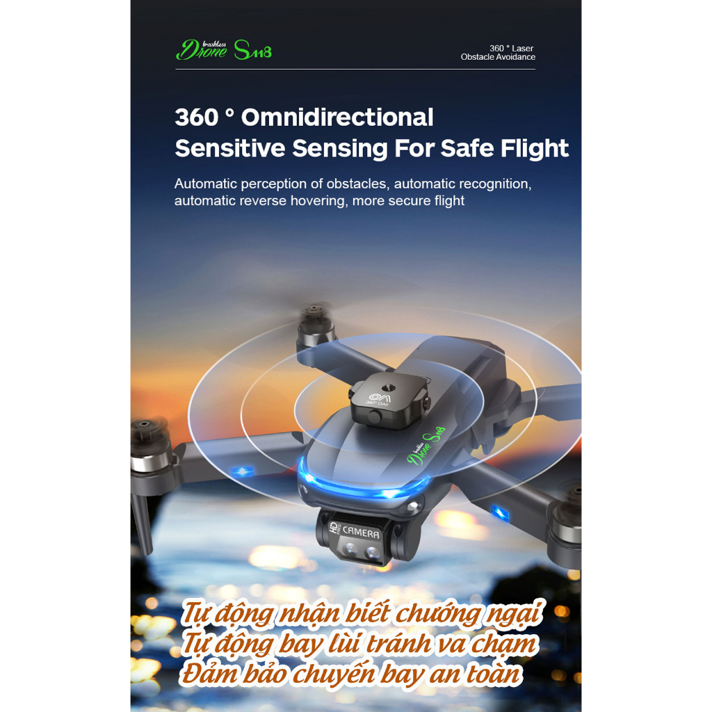 Flycam S118 Pro Max 3 Camera Động Cơ Không Chổi Than, Cảm Biến Chống Va Chạm 360 Độ, Công Nghệ 5G 2023, Bay 20 phút | BigBuy360 - bigbuy360.vn