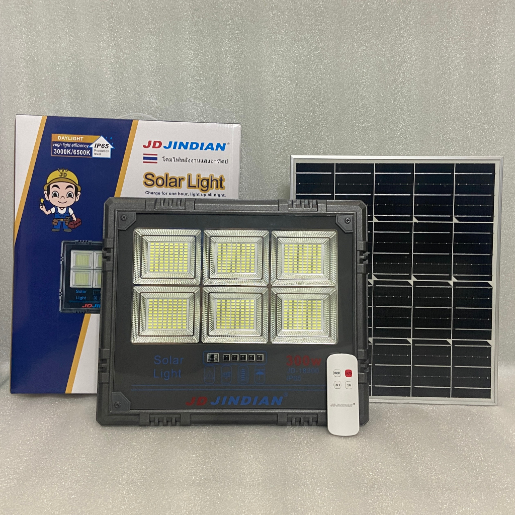 ĐÈN PHA NĂNG LƯỢNG JINDIAN JD 18200-18300-18500, VỎ NHÔM ĐÚC, CÓ BÁO PIN