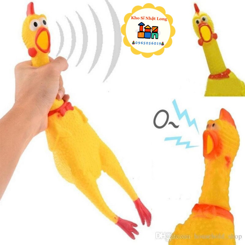Đồ chơi gà hơi, gà bóp kêu, gà la hét, gà phát tiếng kêu Shrilling Chicken, gà A Lử, đồ chơi cho chó