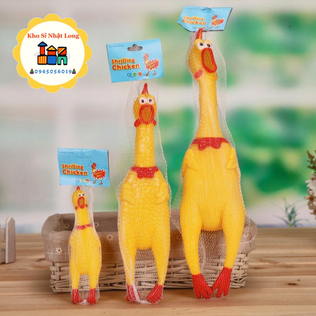 Đồ chơi gà hơi, gà bóp kêu, gà la hét, gà phát tiếng kêu Shrilling Chicken, gà A Lử, đồ chơi cho chó