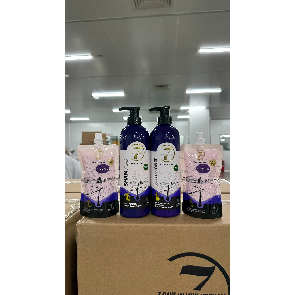 Cặp túi nhỏ dầu gội và hoàn hình Collagen LALITA siêu mềm mượt,giảm gãy rụng tóc 200ml