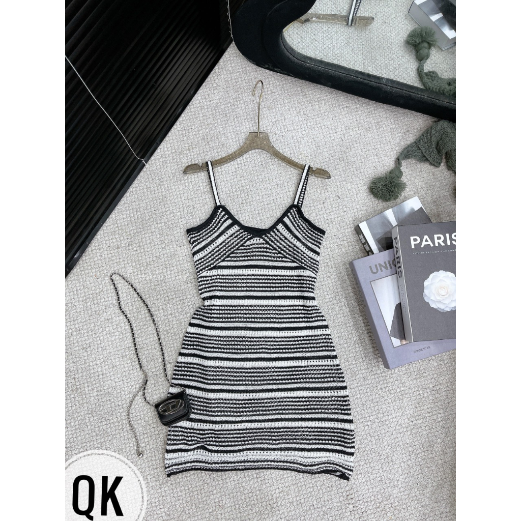 Váy 2 dây mongtoghi lỗ ren  chất siêu mát nhẹ Hàng QC freesize