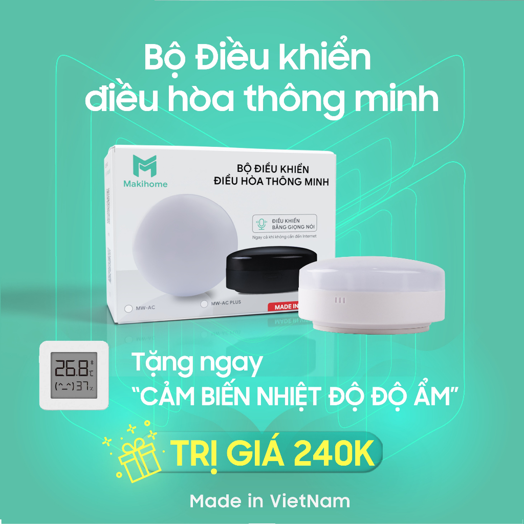Điều khiển hồng ngoại Makihome, điều khiển bằng giọng nói, tương thích Homekit, Phản hồi trạng thái 2 chiều