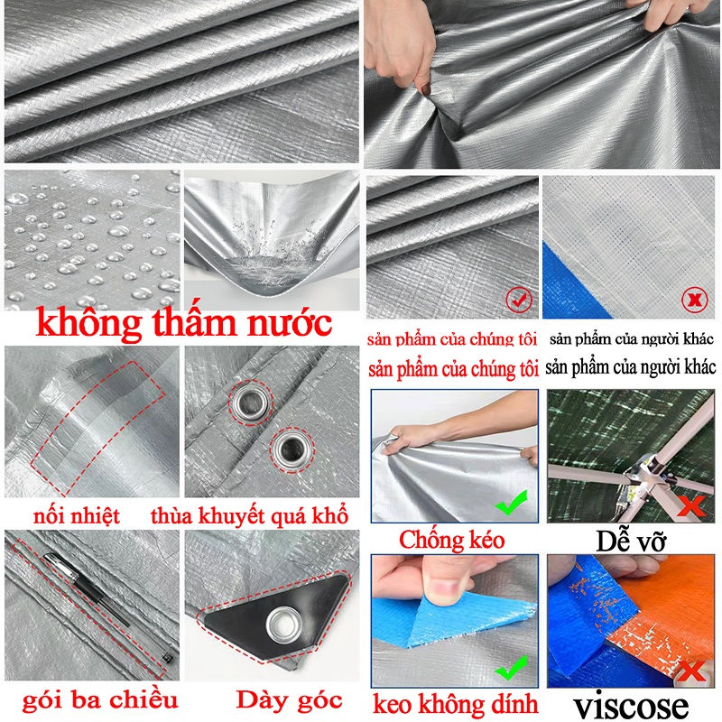 Bạc Che Mưa Siêu Nhẹ Dễ Dàng Mang Theo bạt che nắng mưa