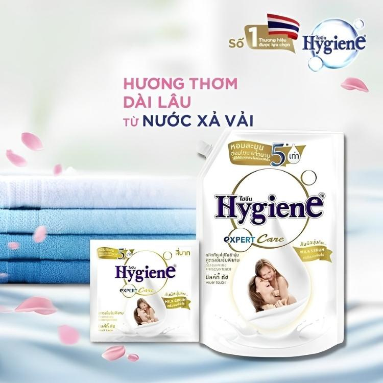 [Túi Lớn] Nước Xả Vải Hygiene Thái Lan Đậm Đặc Expert Care Màu Trắng Milky Touch 2200ml
