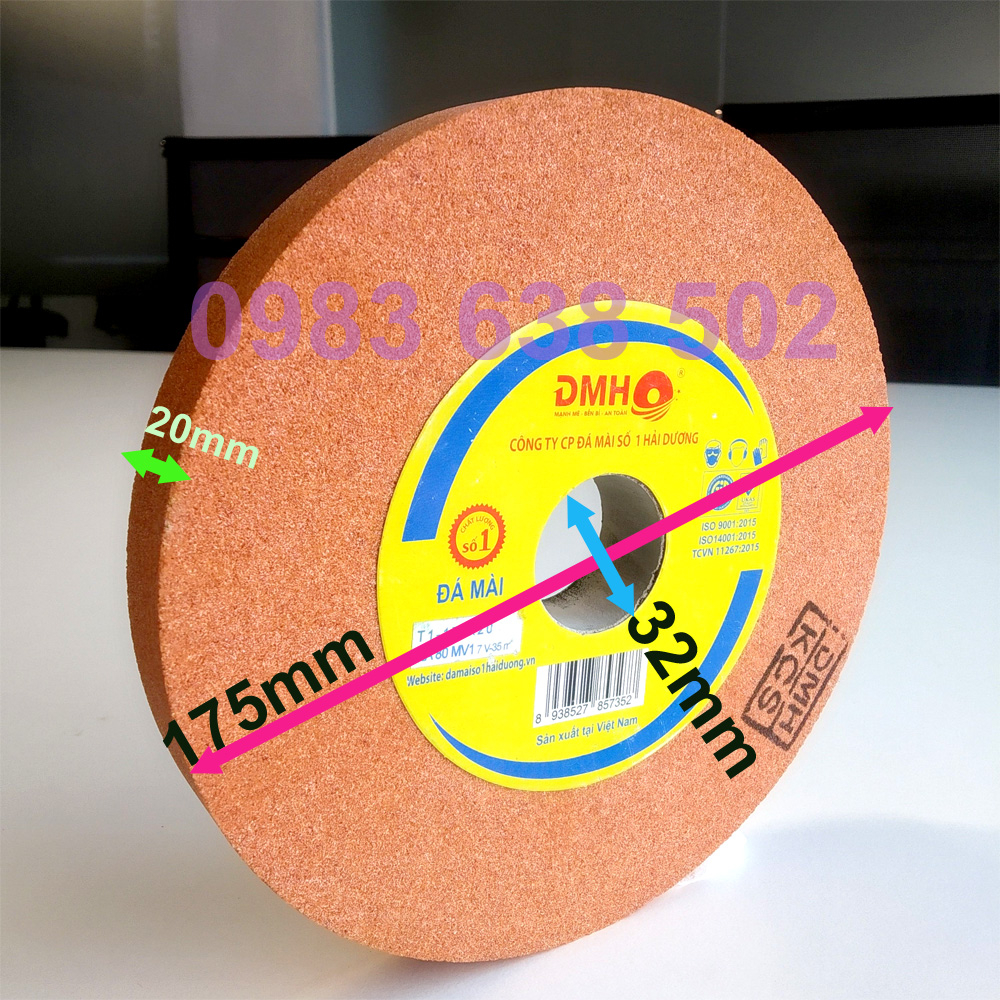 Đá mài phẳng 175x20x32 cho máy mài bàn 2 đá