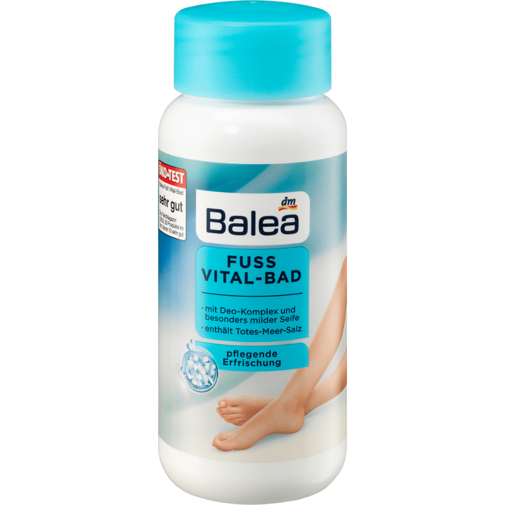 Bột khử mùi,xịt khử mùi hôi chân Balea, hôi giày Balea – Fuss Wohl 100g,muối ngâm chân 450g