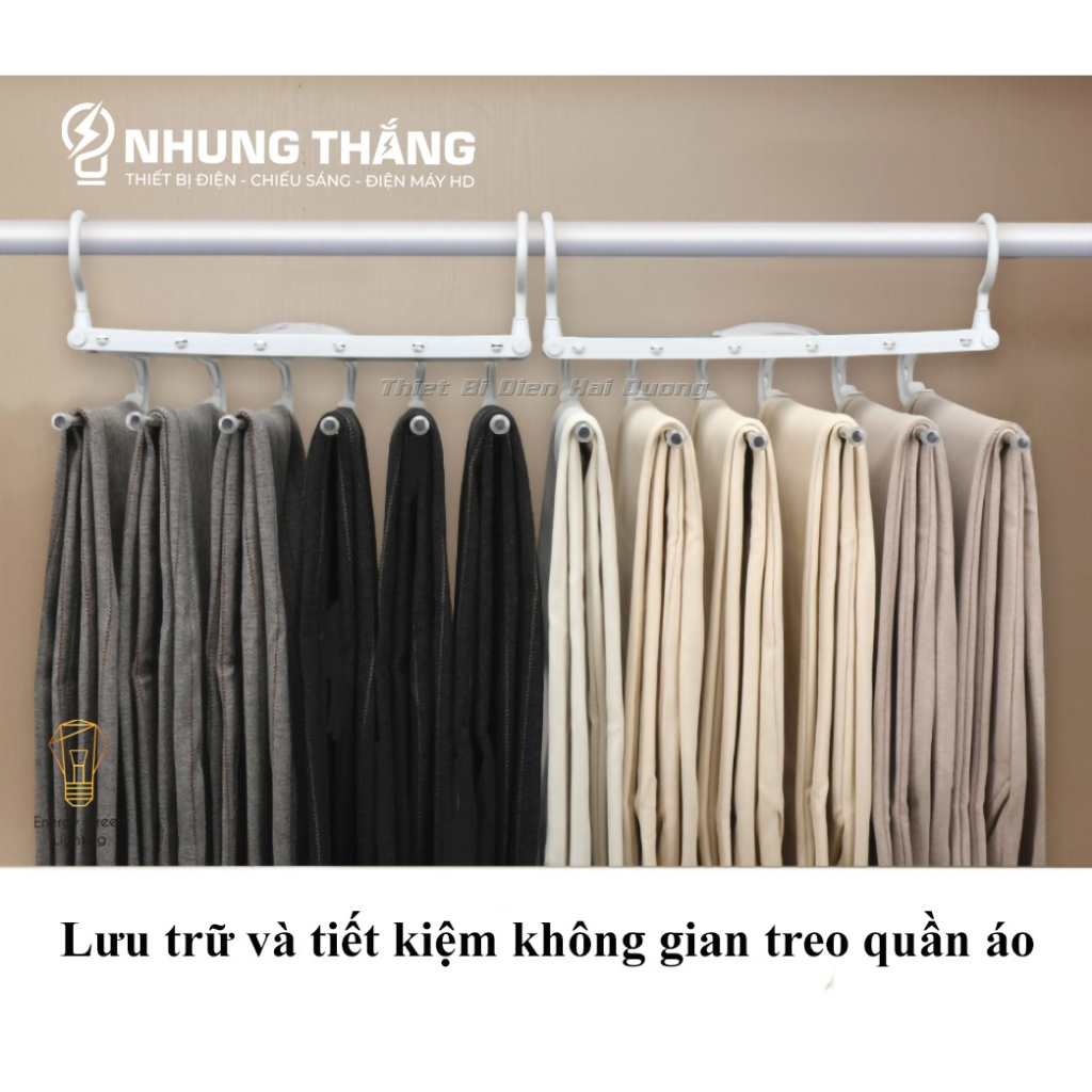 Móc Treo Quần Áo 6 Tầng Đa Năng GD-5898 - Có Thể Gập Lại - Chống Trượt Áo - Tiết Kiệm Không Gian Treo Quần Áo