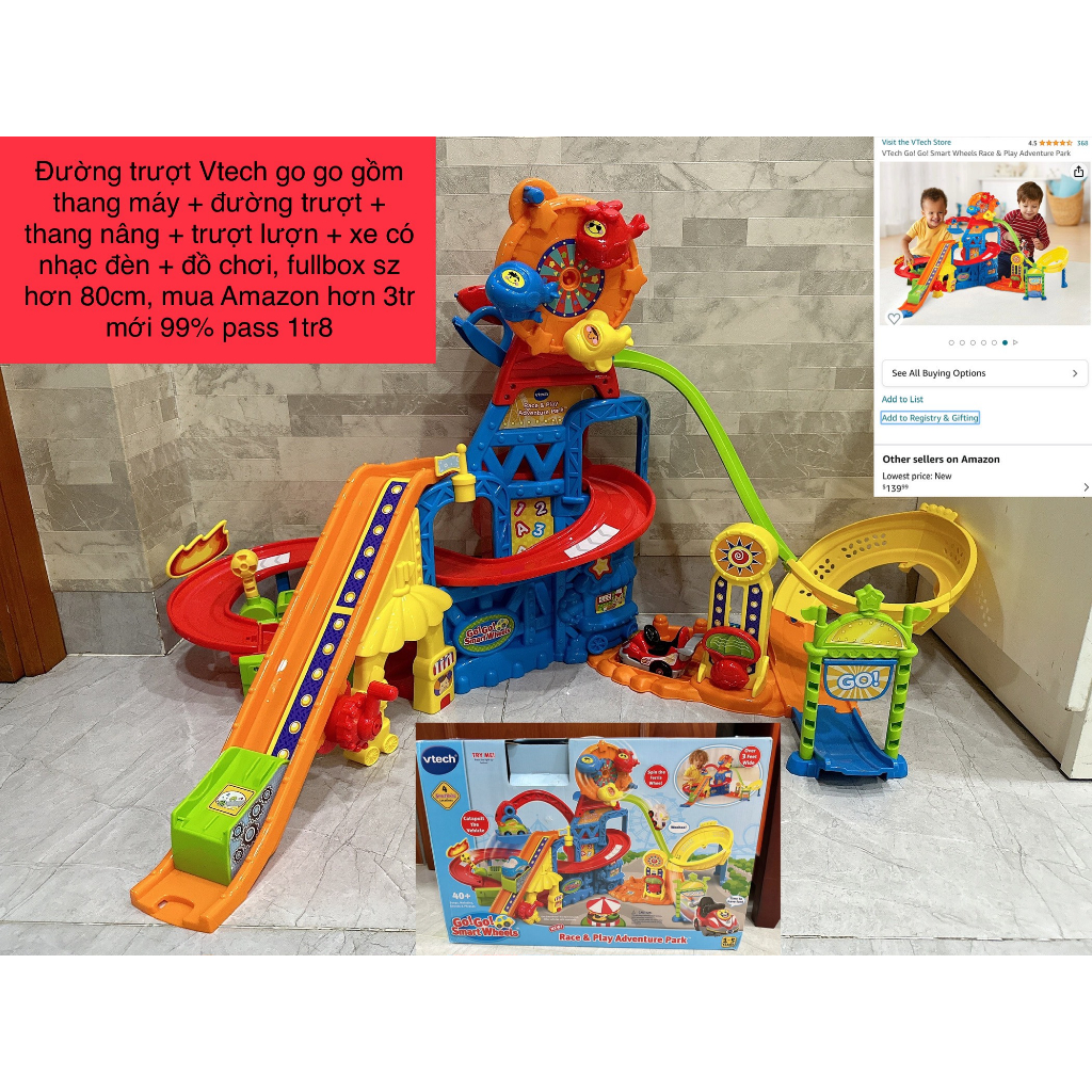 THANH LÝ ĐỒ CHƠI ĐƯỜNG TRƯỢT VTECH, TRẠM RỬA XE FULLBOX