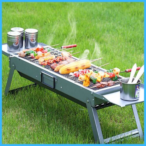 Bếp nướng di động than hoa BBQ có quai xách gấp gọn mang đi du lịch, dã ngoại, ngoài trời tiện lợi Halan