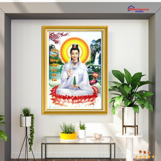 Tranh thêu chữ thập quan thế âm bồ tát 31cm x 42cm
