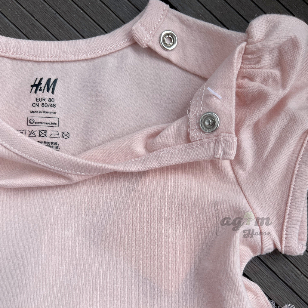 Váy hồng voan xòe nhũ kim tuyến váy công chúa HM auth cho bé gái từ 8 - 17kg - Lagim House