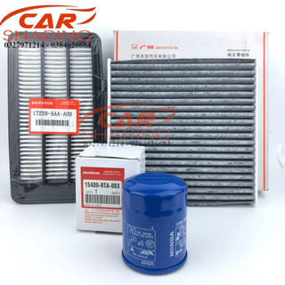 Combo 3 món lọc gió động cơ , lọc gió điều hòa , lọc nhớt honda civic crv máy 1.5 từ 2017 đến nay mã: 17220 5aa a00