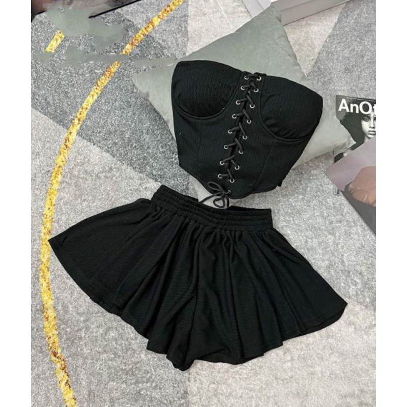 Set Áo Ống Cúp Ngực Quần Giả Váy Sexy Tôn Dáng Thời Trang Cá Tính, Chất Gân Xốp Form Chuẩn, Bigsize 40-60Kg