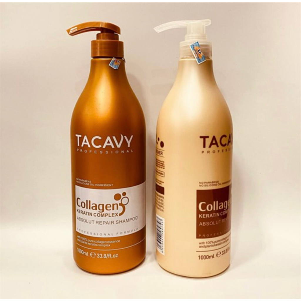 Cặp Dầu Gội Xả TACAVY 1000ml | Giảm Gãy Rụng, Phục Hồi Tóc Hư Tổn, Khô Xơ | Hàng Chính Hãng