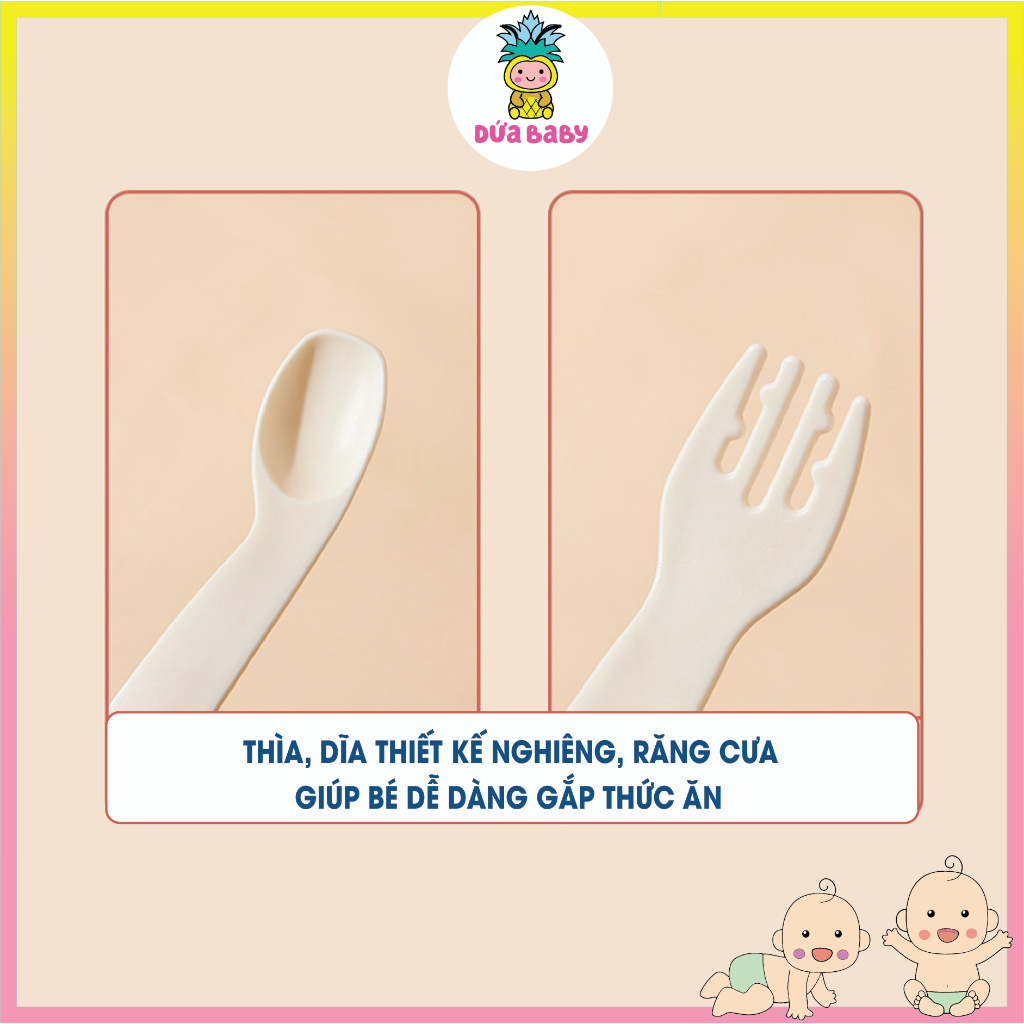 Bát Ăn Dặm Hình Cua Cho Bé Silicone 3 Tầng Kèm Thìa, Dĩa, Kéo 480ml
